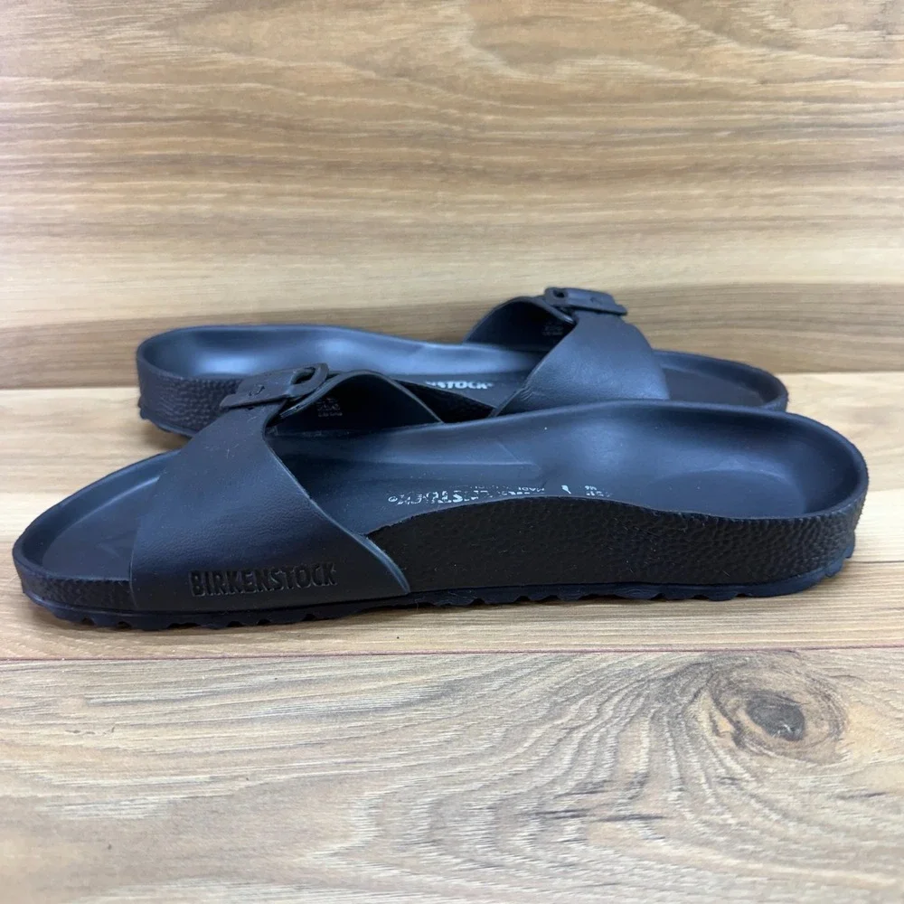 Birkenstock Arizona Eva Madrid Black Slides Womens 8 N EU 39 Slip On Rubber Walk